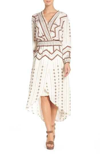 Women's Fraiche By J Print Faux Wrap Dress
