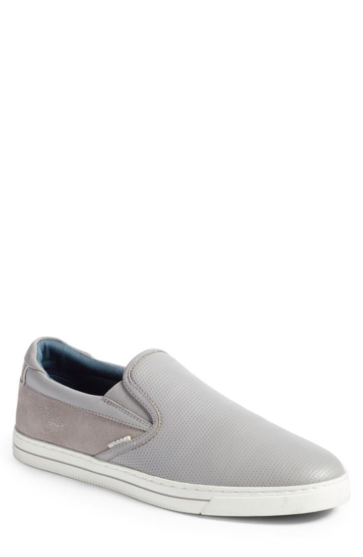 Men's Ted Baker London Patroy Perforated Slip-on Sneaker .5 M - Grey