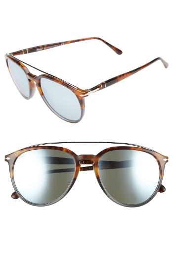 Men's Persol Sartoria 55mm Polarized Sunglasses - Fuoco E Ardesia/ Green Mirror