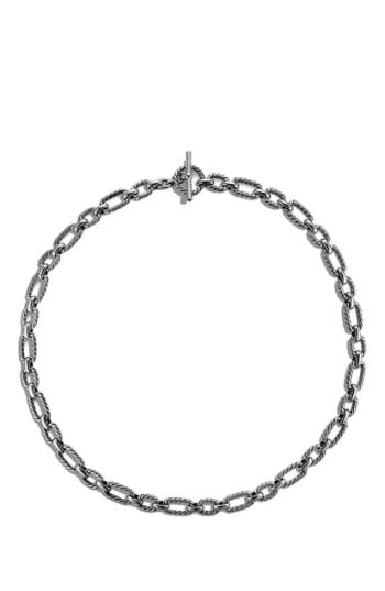 Women's David Yurman 'chain' Cushion Link Necklace With Blue Sapphires