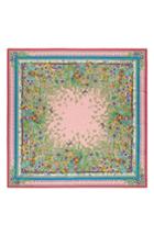 Women's Gucci Liberty Flowers Fouland Silk Square Scarf, Size - Pink