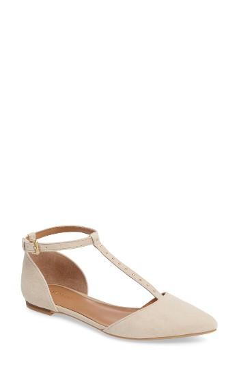 Women's Calvin Klein Gina T-strap Flat M - Beige