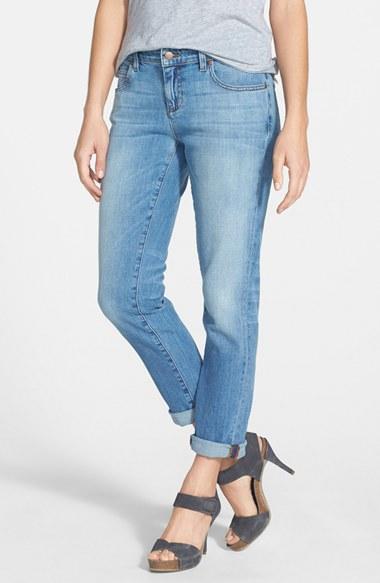 Women's Eileen Fisher Organic Cotton Boyfriend Jeans, Size 16 - Blue (online Only) (regular & )