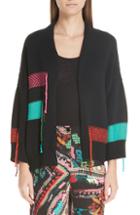 Women's Fuzzi Fringe Knit Cardigan - Black