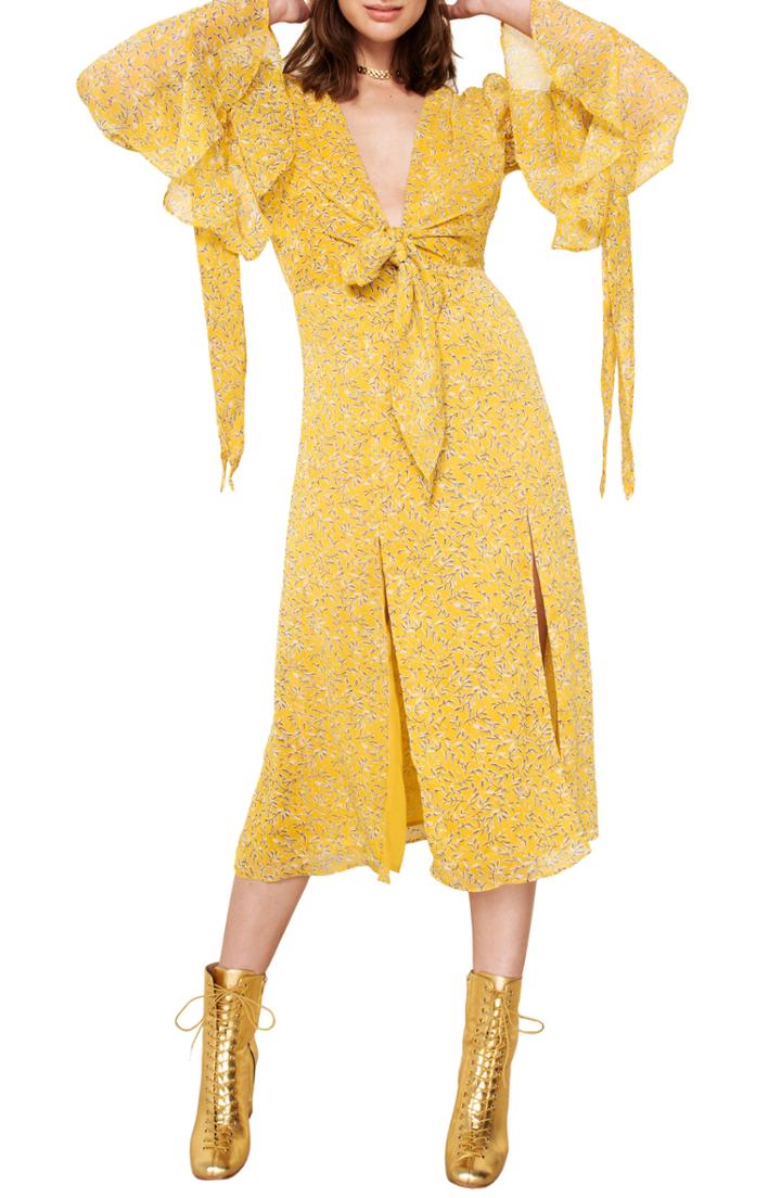 Women's The East Order Print Midi Dress - Yellow
