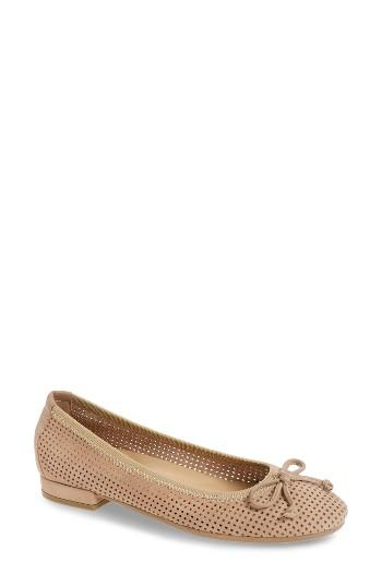 Women's David Tate Albany Perforated Flat Ww - Beige