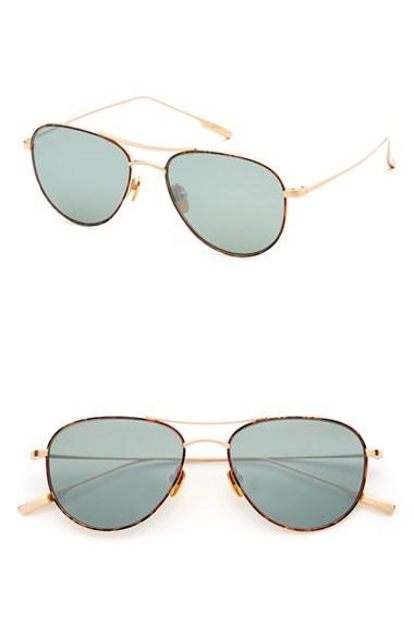 Men's Salt 'meadows' 54mm Polarized Aviator Sunglasses - Brushed Honey Gold