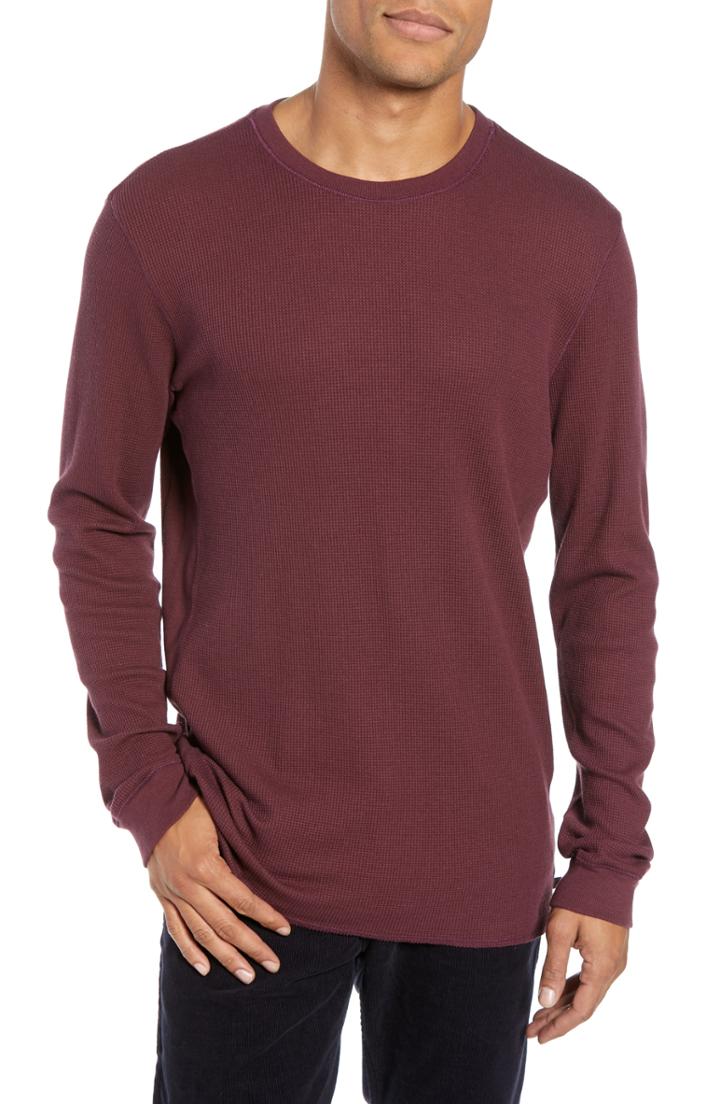 Men's Ag Kipp Slim Fit Thermal T-shirt - Burgundy