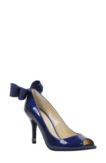 Women's J. Renee Ellasee Bow Peep Toe Pump B - Blue