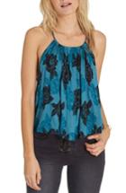 Women's Billabong Too Soon Floral Print Top - Blue