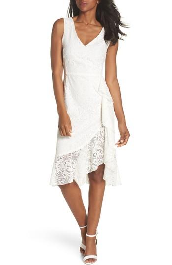 Women's Forest Lily Ruffle Lace Dress - White
