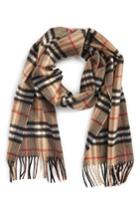 Women's Burberry Castleford Check Cashmere Scarf, Size - Brown