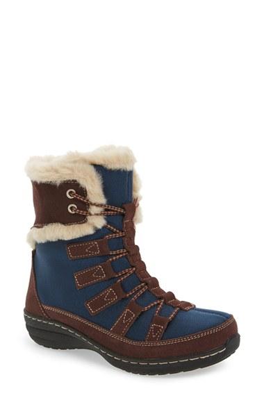 Women's Aetrex Waterproof Faux Fur Trim Boot Eu - Blue