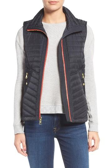 Women's Vince Camuto Contrast Trim Quilted Vest - Blue