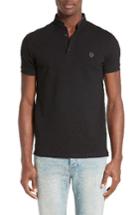 Men's The Kooples Sport Pipe Trim Band Collar Pique Polo - Black