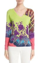 Women's Etro Floral Print Stretch Silk Sweater
