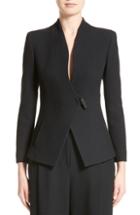 Women's Armani Collezioni Textured Stretch Wool Jacket Us / 46 It - Black