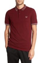 Men's Fred Perry Tramline Tipped Polo, Size - Red