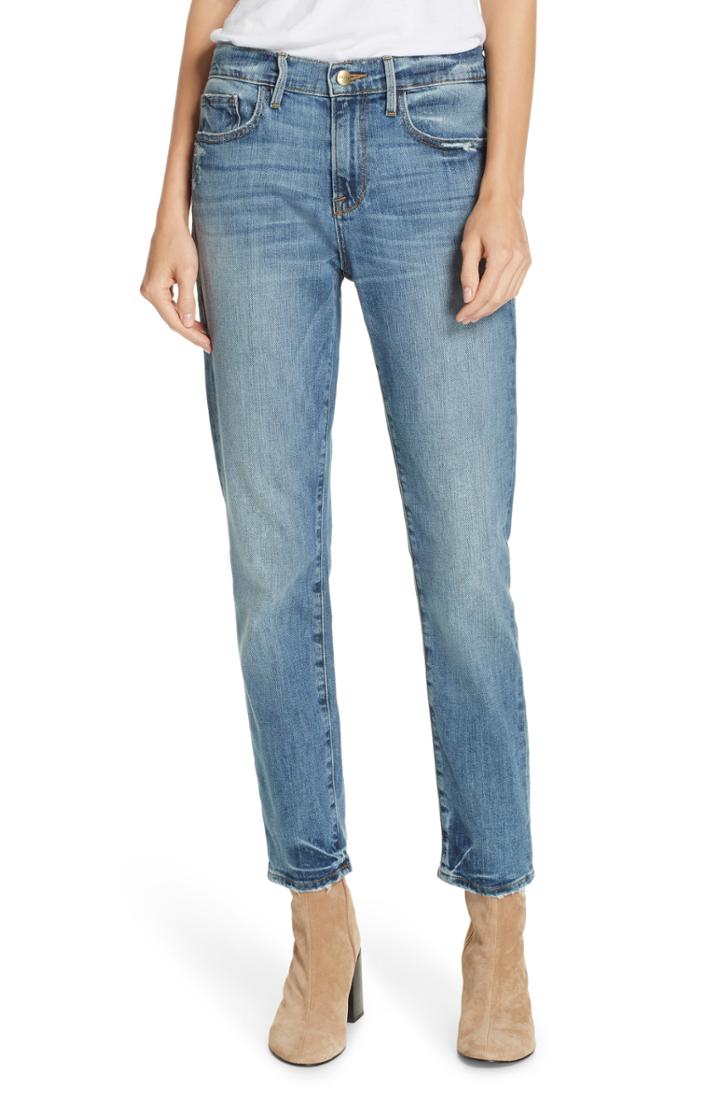 Women's Frame Le Boy Distressed Boyfriend Jeans