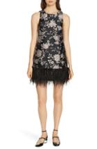 Women's Kate Spade New York Pamella Chinoiserie Feather Hem Dress - Black