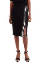 Women's Universal Standard For J.crew Track Stripe Slit French Terry Skirt, Size - Black
