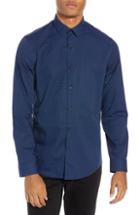 Men's Calibrate Slim Fit Non-iron Micro Dot Sport Shirt - Blue