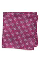 Men's Eton Geometric Grid Silk Pocket Square, Size - Purple