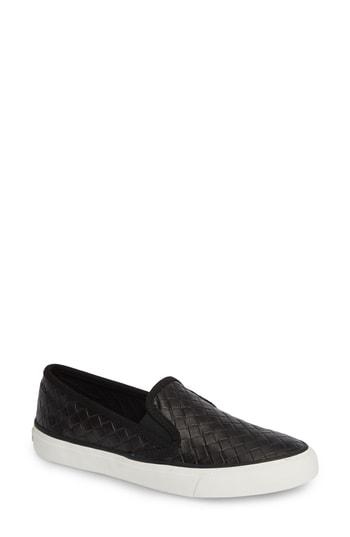 Women's Sperry Seaside Embossed Weave Slip-on Sneaker M - Black