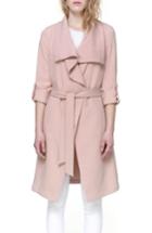 Women's Soia & Kyo Roll Sleeve Drape Front Long Trench Coat, Size - Pink