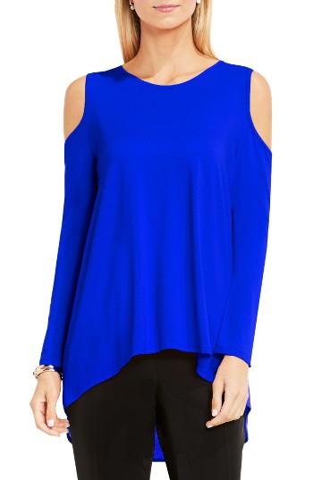 Women's Vince Camuto Cold Shoulder Mixed Media Top - Blue