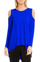 Women's Vince Camuto Cold Shoulder Mixed Media Top - Blue