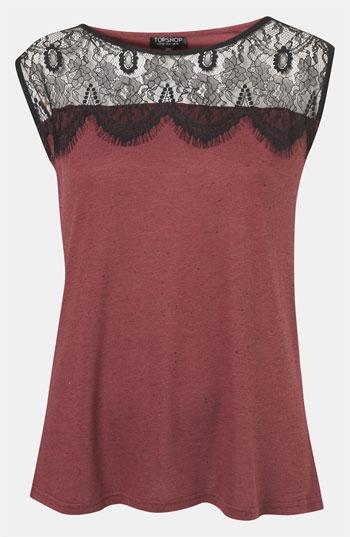 Topshop Lace Yoke Tank Purple 2