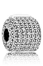 Women's Pandora Clip Pave Barrel Charm