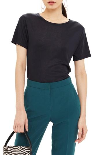 Women's Topshop Premium Clean Tee Us (fits Like 0) - Black