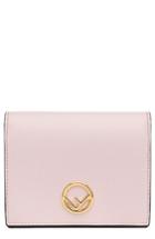 Women's Fendi Logo Small Leather French Wallet - Pink