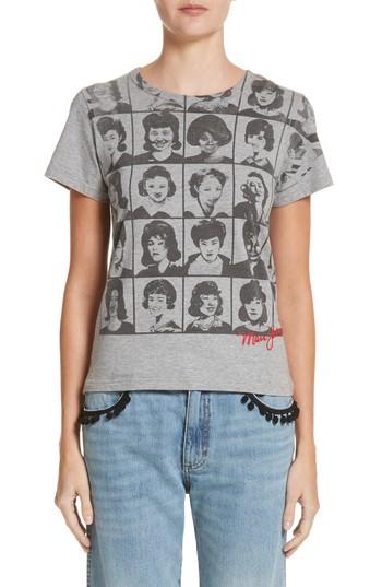 Women's Marc Jacobs Yearbook Print Embroidered Tee - Grey