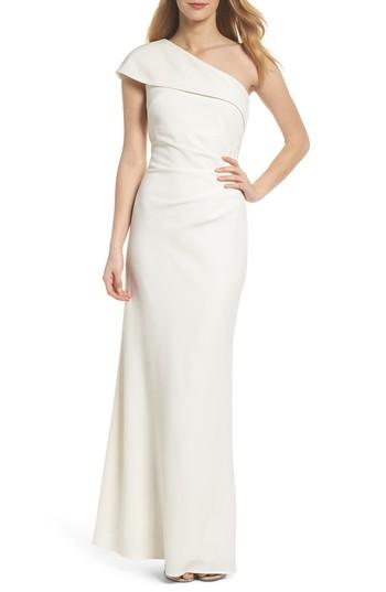 Women's Vince Camuto One-shoulder Crepe Gown - Ivory