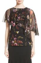 Women's Fuzzi Asymmetrical Sleeve Tulle Top Us / 40 It - Black