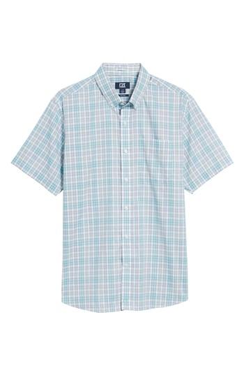 Men's Cutter & Buck Isaac Plaid Easy Care Woven Shirt, Size - Green