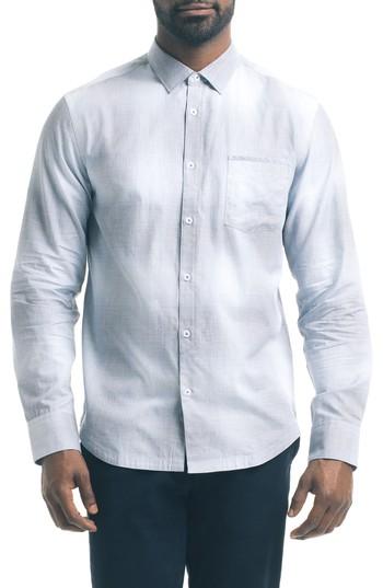 Men's Good Man Brand Slim Fit Ombre Plaid Sport Shirt - Blue