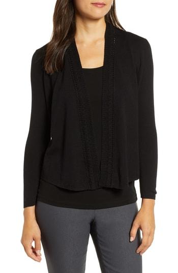 Women's Nic+zoe Enhance Open Front Cardigan - Black