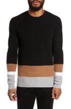 Men's Boss Nemon Colorblock Crewneck Sweater, Size - Black