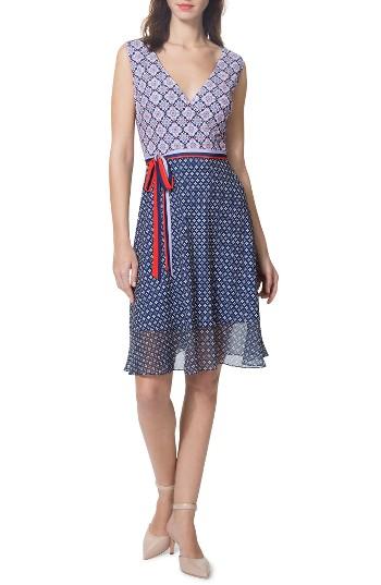 Women's Donna Morgan Print Fit & Flare Dress - Blue