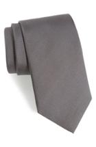 Men's David Donahue Solid Silk Tie, Size - Black