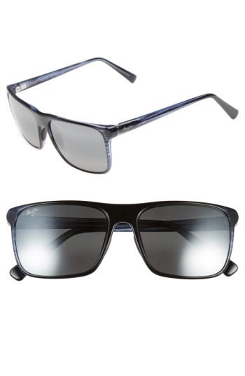 Women's Maui Jim Flat Island 58mm Polarizedplus Sunglasses - Blue Stripe/ Neutral Grey