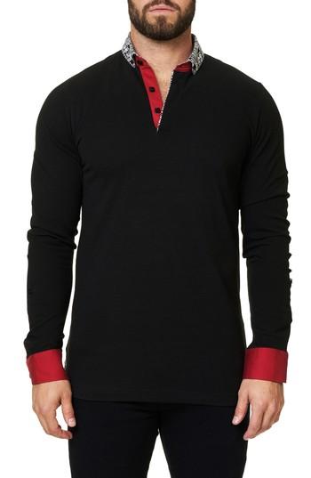 Men's Maceoo Long Sleeve Polo (m) - Black
