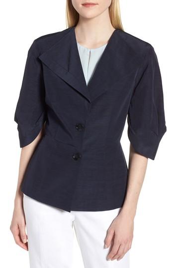 Women's Lewit Pleat Sleeve Blazer - Blue
