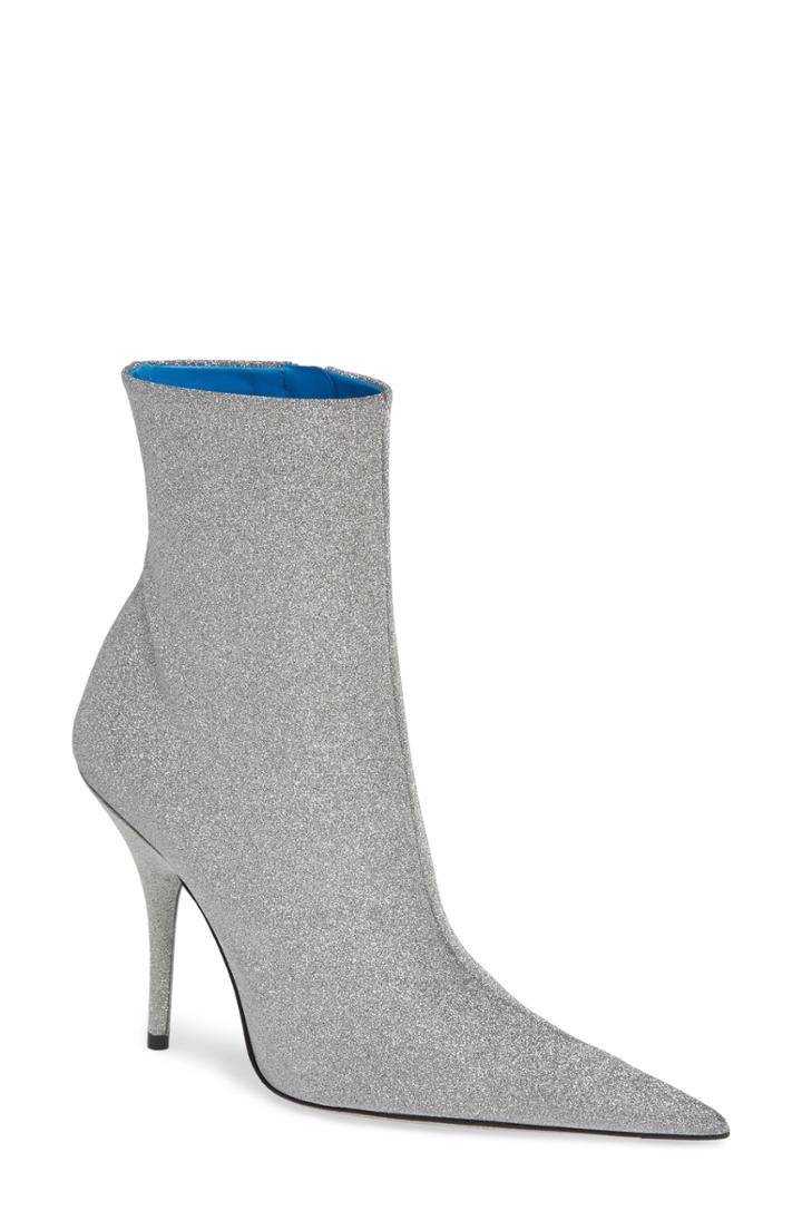 Women's Balenciaga Knife Glitter Bootie .5us / 36.5eu - Metallic