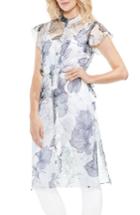 Women's Vince Camuto Flutter Sleeve Floral Shirtdress - White