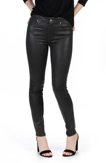 Women's Paige Transcend - Hoxton Coated High Waist Ankle Skinny Jeans